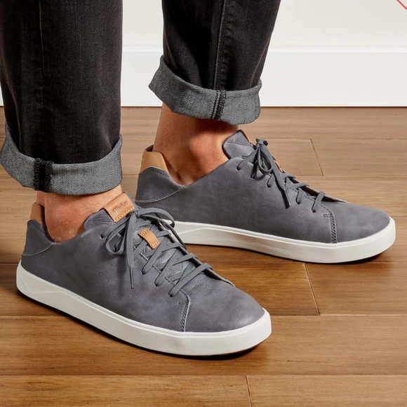 OluKai Other - OluKai Lae‘ahi Lī ‘Ili Men’s Charcoal Leather Lace Up Sneaker Size 12